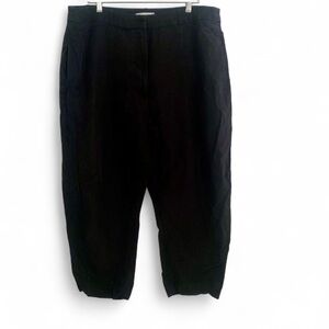 BANANA REPUBLIC BLACK LINEN BLEND CROPPED PANTS SIZE 18